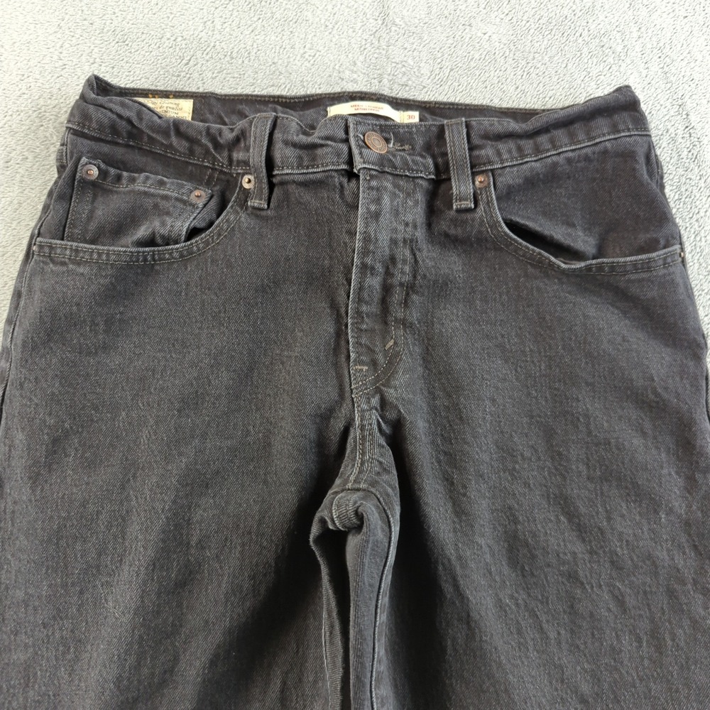 Levis Jeans Womens 30x29 Black Faded Middy‎ Straight High Rise Stretch Denim - Picture 3 of 13